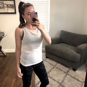 Nike high-neck, white workout top - S